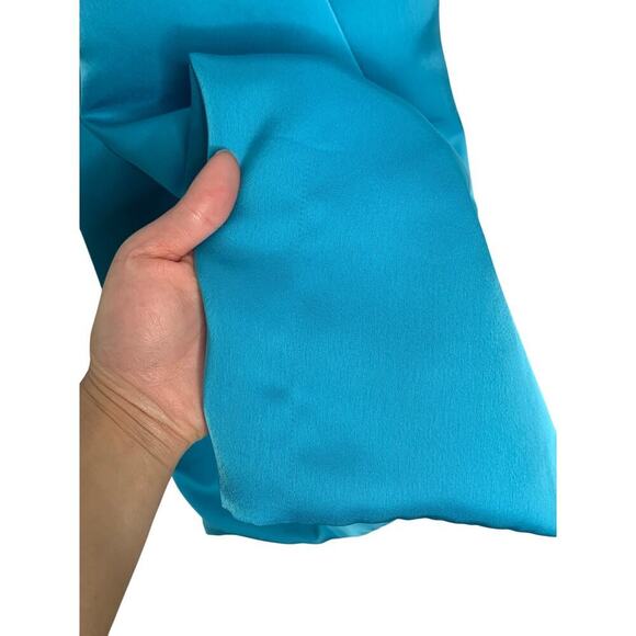 NWT The Attico Mini Abito Fujiko Blue Strappy Mini Satin Dress - Picture 8 of 11